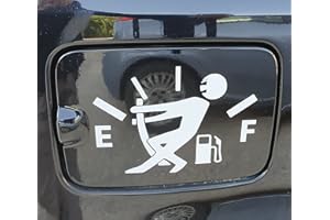 Galuisi Adesivo Sticker Omino Benzina Alza Indicatore Lancetta Carburante (Bianco Lucido)