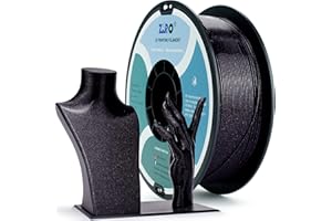 ZIRO PLA Glitter Filament 1,75mm 3D Printer Filament PLA 1,75mm Diamond Serie 1KG,Dimensional Accuracy +/- 0.05mm,Czarny