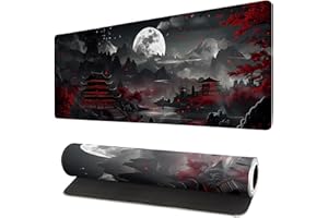 LeKuni Duża podkładka pod mysz do gier XXL – 900 x 400 mm – podkładka pod mysz dla graczy ze szwami na krawędziach – pod ręką do biura – akcesoria do biura, antypoślizgowy gumowy spód, powierzchnia