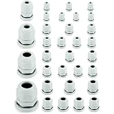 QWORK&reg; 32 x Cable Glands Waterproof Cable Glands for Garden Home Outdoor Lighting M12 M16 M20 M25