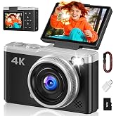 4K 64MP Photo Camera with Auto Focus and 180&deg; Flip Screen | Maxmango Digital Camera Vlogging 2.4" Screen, 16X Digital Zoom, 1