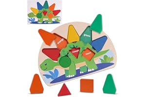 Hainue Juguetes Montessori 2 años,Puzzles de Madera Juguetes Bebes,Puzzles Dinosaurios Infantil 1 2 3 Año,Rompecabezas Madera para Regalo Cumpleaños Navidad