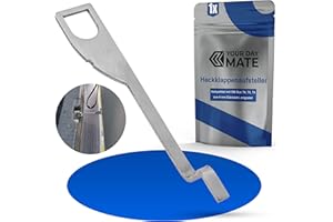 ‎YOUR DAY MATE Heckklappenaufsteller, 197 mm, aus Edelstahl, kompatibel mit Volkswagen VW T4, T5, T6 Bus, Transporter wie Beach, California, Comfortline, Team, Türsicherung Heckklappe Aufsteller, Heckklappenhalter