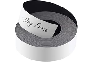 LLPT Banda magnetica 2,54 cm x 8 m Cancellabile a secco Etichette in rotolo magnetiche bianche scrivibili riutilizzabili Nastro adesivo magnetico flessibile scrivibile tagliabile (DMS126)