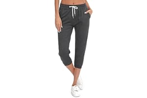 Sykooria Pantaloni Capri Donna Sportivi Pantaloni Tuta Donna Pinocchietti Donna Estivo Pantaloni Cropped Estivi 3/4 Pantaloni Sportivi Donna per Yoga Sport e Casual S-XXL