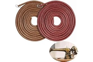 IHMEIJU 2pcs Treadle Sewing Machine Belt, 72 Inch 3/16" Replacement Leather Belt Treadle Belts with Hook for Singer/Jones Sewing Machine Leather Belt Replacement Sewing Machine Accessories Parts.