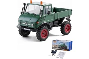 WOWRC FMS 1/24 RC Crawler, FCX24 Mercedes-Benz Unimog 4X4 RC Rock Crawler, 2.4Ghz Hobby Grade RC Car Model Off Road Vehicle RTR for Adults with 7.4V 380mAh Battery, Green