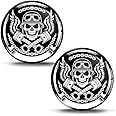 SkinoEu® 2 x 3D Gel Silicone Stickers Decals Skull Logo Emblem Badge Car Auto Moto Motorcycle Windows Door PC Tablet Laptop Accessories Tuning Gift JDM KS 4