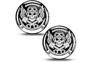 SkinoEu® 2 x Aufkleber 3D Gel Silikon Stickers Motorsport Skull Totenkopf Flügel Schädel Motorcycle Auto Moto Motorrad Fahrrad Skate Fenster Tür PC Tablet Laptop KS 4