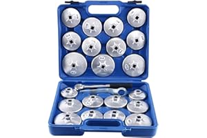 FreeTec 23 tlg Alu Ölfilterkappen Ölfilterschlüssel Öl Wechsel Universal Werkzeug KFZ Satz