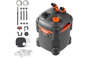 VEVOR Filtro de Acuario 650L/H, Filtro de Cartucho 113.6L, Filtro Interno de Acuario Ultra Silencioso con Protección UV, Potente Filtro Sumergible con Múltiples Funciones para Acuarios, 8W