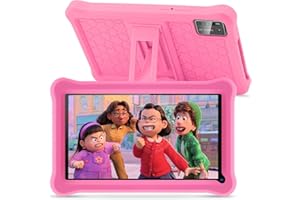 SANNUO Tablette Enfants 7 Pouces Android Tablette Éducative Enfant avec Écran HD, 8Go RAM+64Go ROM(TF 256Go), Contrôle Parental, Bluetooth, WiFi, Tablettes pour Enfants avec Étui Antichoc EVA (Rosa)