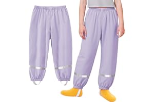 Baogaier Pantalon de Pluie pour Enfants, Tout-Petits Non doublée Pantalon Coupe-Vent et imperméable Pluie, Garçons Fille Anti-Boue Léger et Fin Pantalon avec Réfléchissant pour 1-10 Ans