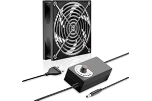 XTVTX 120mm 12V Ventilador para PC - Velocidad de Viento Ajustable, Ventilador de Pc, ventilador AC 220V - 240V, 2700RPM, ventiladors de PC Portátil para Router,Laptop, TV Box, Ventiladors Dual