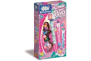 Clementoni Idea - Create Your Pens: Magical Mermaids, Laboratoire des Stylos Personnalisés, Kit Créatif pour Enfants 6+ Ans, avec 3 Stylos Personnalisables avec Encres et Accessoires, 18131