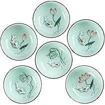 6tle Teetasse Chinesischen Stil Vintage - Bemaltes Keramik Teeset Mit Blümchenmuster | 8,5cm Durchmesser