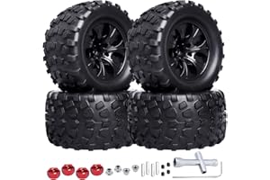 CrazyHobby Pre-Glued 2.8 RC Monster Truck Tires and Wheels for 1/10 Arrma Granite Voltage MEGA 2WD 1/10 Granite 4X4 V3 3S BLX Mounted, Set of 4