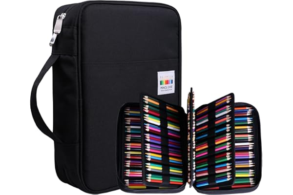 JAKAGO Trousse Crayon de Couleur 220 Grande Trousse Scolaire avec Poignée Solide,Portable étanche Sac a Crayon Idéal pour Excellent Cadeau Femme/Homme/étudiant/Artiste