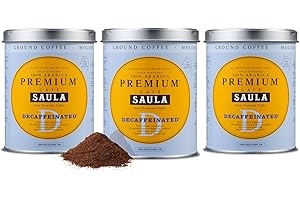 SAULA PREMIUM Café Saula, Pack 3 botes de 250 gr. Gran Espresso Premium descafeinado molido.