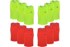 FIBOGOUP Football Bibs [12 Pack], Quick-Dry Multi Sports bibs,Durable Training bibs FOR Kids to Aldut,Universal size, suitable for various scenarios