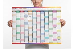 HLDI 2026 Year Wall Planner A2 Uk Wall Calendar Yearly Planner Large Jan To Dec Full Year Planning Chart Student Family Home School Office Work Study Annual Poster Multi 42 x 59.4 cm (1Pc)(Folded)