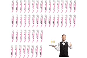 AAABOX Tire Cap Sommelier,Limonadier Professional Server, Coltelli in acciaio inossidabile con decapsulatore e tagliacapsule (12, colore rosa)
