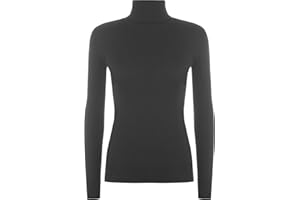 FASHION MY LOVE Women Ladies Ribbed Stretch Polo Turtle Neck Rib Top Jumper UK Size S/M-XXXL