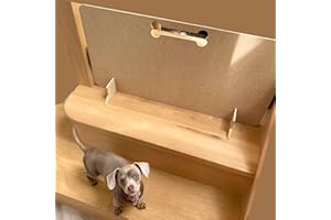 STERZEAL Dog Barrier Gate dog stopper Pet Stopper Puppy Stair Blocker Dog Patio Gate Sausage Stopper No Drill Screwless Portable Wood Dog Gate Temporary (40cm (H) x 70cm (W))