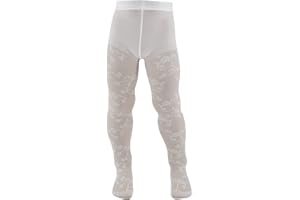 AQUILONE 0-14 AQUILONE Collant Aurelia, Calzamaglia Bambina, Collant Ragazza Velato Fantasia Floreale, Collant Cerimonia, Calze Pizzo - Made in Italy