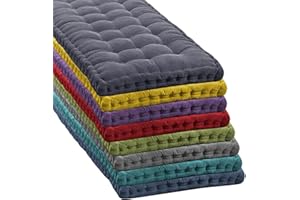 qing yun Thick 8cm Velvet Bench Cushion 2/3 Seater 100/120cm,Cotton Fluffy Long Bench Seat Cushions Pad for Garden Home Dining Patio Swing (80 * 40cm,Blue)