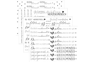 Hongma Rub On Sticker Hjärte-människa ca. A5 14x19 cm 4 STYK Citat för Raysin