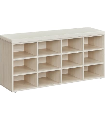 Moderne Kistbank LOFT 100cm witte Bouclé Bank met opbergruimte Gestoffeerd Zwart