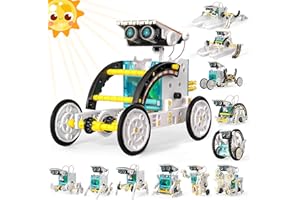 EPPO STEM Kit de Robot Solaire Jouets 12 en 1, Ensemble d'Expériences Scientifiques du Bâtiment éducatif Cadeaux pour Enfants Garçons Filles, Cadeaux pour Enfants de 8 9 10 11 12 13 Ans (Blanc)