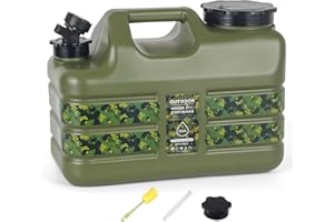 ASIEIT 11L Camping Water Container with Tap, BPA Free Portable Water Tank, Grade PE, Suitable for Outdoor Camping, Emergency Water Storage, Party, Car Washing, Green