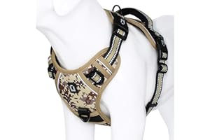 WALDSEEMÜLLER Harnais Chien Anti Traction, Réfléchissant Harnais De Chien Réglable Décourager Tirer Pet Gilet Durable en Nylon Harnais pour Chiens Moyen et Grand