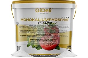 GiDeli Kaliumfosfat MKP 5 kg - Kristallint, Vattenlösligt PK-gödsel | Bladgödsel och markgödsel för blomning och fruktsättning, löses helt utan rester, för grönsaker och fruktträd