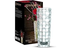 Nachtmann Glasvase 20 cm, Bossa Nova, 82088, Vase aus Kristallglas, Blumenvase Tischdeko, spülmaschinenfest