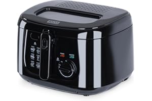 LIVIVO 2.5L Deep Fat Fryer – Electric Countertop Chip Fryer with Non-Stick Coating, Viewing Window & Safety Handle – Easy Clean Deep Fryer for Home Kitchen – White or Black