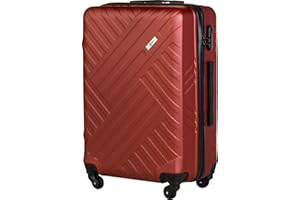 Xonic Design Reisekoffer - Hartschalen-Koffer mit 360° Leichtlauf-Rollen - hochwertiger Trolley mit Zahlenschloss in M-L-XL oder Set(Weinrot, L)