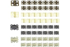 Guador 100 Pièces Mini Charnières Rétro avec 400 Pièces de Vis de Remplacement Papillon Charnières pour Boite en Bois Coffre à Bijoux Coffret Accessoires de Bricolage(13 x 12mm / 17 x 25mm)