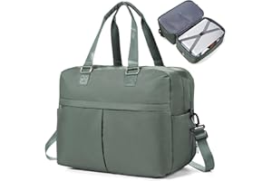 HPLQQ Bolsa de Viaje 45x36x20 Easyjet Equipaje de Mano de Fin de Semana de Deporte Mujer Impermeable Bolsa Gimnasio Bolso Maternidad Hospital con Capacidad Expandible,B03-Verde Militar