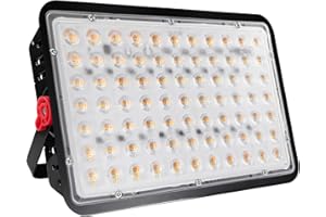 CREATESTAR Faretto Led da Esterno 200W 20000LM, Faretti Led Esterni 3000K Bianco caldo, IP66 Impermeabile Faro Led Esterno per magazzino campo sportivo giardino garage cortile parcheggio