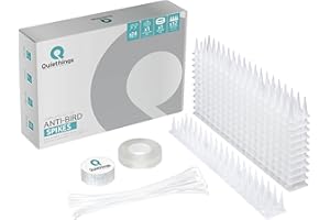 QUIETHINGS PINCHOS ANTIPALOMAS | PACK Completo Pinchos Anti Gatos | 4 Metros Pinchos para Palomas Transparente | Pinchos antipalomas | Anti Palomas | Ahuyentador de Palomas Plástico Adhesivo | Palomas Ahuyentar