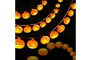 OEAGO Halloween Decorations 3M 20LED Halloween Pumpkin String Lights, Waterproof Halloween Lights Decorations Outdoor Indoor for Halloween Festivals Gate Patio Garden Yard