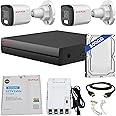 CP PLUS 4 Channel DVR with 2MP 2X Outdoor, Built-in Audio Mic, Dual Light Color Night Vision Wired CCTV Cameras, Motion Detection, 4 Channel SMPS, 70 Meters Cable, 500 GB HDD, Required BNC/DC