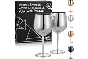 OS Oak & Steel ENGLAND Verres À Vin Élégants En Acier Inoxydable Dorés (Argent)