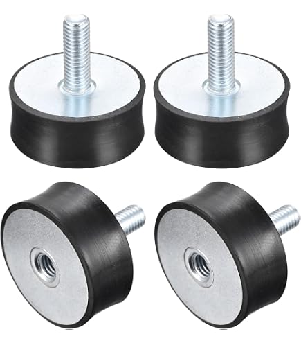 4x Gummibuchse 40x40mm M10 – Flacher Silentblock, Vibrationsdämpfer Für Maschinen, Motoren & Geräte