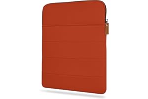 HANOI Collection® Detroit™ Book Sleeve With Zipper, Protector, Pouch for Paperbacks. Padded Cover for Hard Covers. Large Bookcase, Hardcovers Protector (Orange)