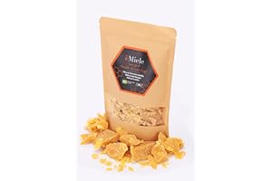 èMiele - Scaglie di Pura Cera d'api 200 gr, Biologica, Italiana, proveniente dai Nostri alveari a conduzione Naturale e Sostenibile, Ideale per Cosmetici, Panni di Cera Alimentari e Candele.