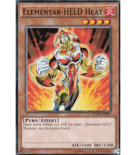 Yugioh Sammelkarte 'Heißes Herz' (Common, Deutsch) - Inkl. Ultra Pro Toploader & Hülle